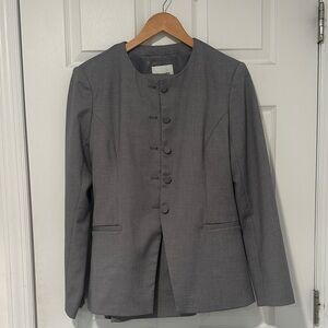 Abercrombie Gray Collarless Button-Front Suit